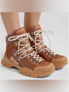 Gucci Brown/ Tan Sneaker Boots